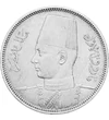 5 piaştrii,Regele Farouk,Ag,1937-39 Egipt