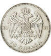 10 dinari Valoare nominală  vultur cu scut argint de 500/1000 7 g Iugoslavia 1931