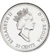 25 cenţi Portretul Elisabetei a II-a val.nom. nichel 503 g Canada 1999
