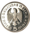 5 mărci Paul von Hindenburg  argint de 900/1000 1389 g Germania 1935-1936