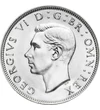  0,5 crown, George VI, Ag, 1937-1946, Marea Britanie
