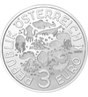 3 euro Animale de mare  cupru nichel 16 g Austria 2024