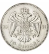 YUG/ 10 dinari Alexandru Ag 1931 Iugoslavia