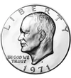  1 dolar, Eisenhower, 1971-74,argint, SUA