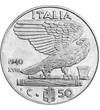  50 cenţiII RMmonede Italia'39-'43 Italia