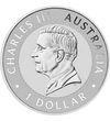 1 dolar Charles al III-lea val. nominală  argint de 9999/1000 311 g Australia 2025