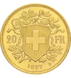  20 franci Helveţia 1883-1949 aur Elveţia