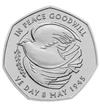 50 pence, Porumbelul păcii, cupru, nichel, 8 g, Marea Britanie, 2025