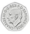 50 pence Charles al III-lea val. Nominală  cupru nichel 8 g Marea Britanie 2025