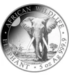 500 şilingi, Elefantul, greutate, argint de 999,9/1000, 155,5 g, Somalia, 2025