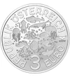 3 euro Animale marine valoarea nominală cupru nichel 16 g Austria 2025