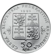 50 coroane Stemă   argint de 700/1000 7 g Cehoslovacia 1991