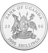 2000 şilingi Stemă   argint de 350/1000 27 g Uganda 2006