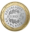 5 euro Coroană de stejar laurifoliu val.nom. cupru nichel 117 g Franţa 2026