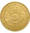  2 euro, Jubileu, placată cu aur,2012, Slovacia
