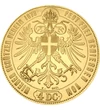 4 ducaţi replică Stemă cu coroană   cupru nichel placat cu aur 24 g Monarhia Austro-Ungară piesa originală: 1873