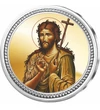 // medalie, Sf. Ioan Botezătorul, argint pur  // Sf. Ioan Botezătorul, predicator, vestitor şi botezătorul lui Iisus din Nazaret pe malurile râului Iordan. 