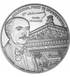 // medalie placată cu argint, Vasile Alecsandri, calitate proof, România,  // Poet, scriitor cu o bogată activitate literară, autor al Pastelurilor al Doinelor şi lăcrămioarelor. A fost creator al teatrului românesc şi a literaturii dramatice în România. 