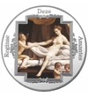 // , Nuduri artistice - Medalie pictată, placată cu argint, aliaj de cupru, placat cu argint, ,  // Frumuseţea feminină reprezintă în fiecare epocă inspiraţia şi muza artiştilor. Frumuseţea naturală a trupului feminin, dorinţa pasionată şi amorul etern su