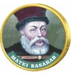 // 50 cenţi, Matei Basarab, monedă, CuNi, UE, 2002-2019 // Matei Basarab a fost domnitor al Ţării Româneşti între anii 1632 şi 1654. Ca protector al vieţii spirituale a românilor, atât a celei religioase cât şi a celei culturale, a ridicat din temelie 46 