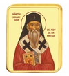 // medalie, Sfântul Ierarh Iosif cel Nou de la Partoş, CuNi placat cu aur, România,  // A fost un pustnic ortodox român, s-a călugărit de tânăr cu numele de Iosif şi a parcurs toate treptele slujirii bisericii la Mănăstirea Pantocrator. De bună voie s-a r