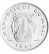 Hipopotamul, 5 franci, Mali, 1961