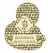 Fecioara Maria cu Pruncul, 2 cedi, monedă pictată şi placată cu aur, Ghana, 2021