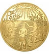 // 10 ducaţi, replică, Botezul lui Iisus, cupru placat cu aur, moneda originală: Baia Mare,  // Moneda originală din aur, extrem de valoroasă şi rară, cu greutatea de 10 ducaţi (34,63 g) a fost emisă la Baia Mare, la cererea domnitorului Gabriel Bethlen. 