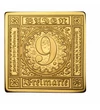Baden, 9 creiţari, 1851, medalie-timbru placată cu aur