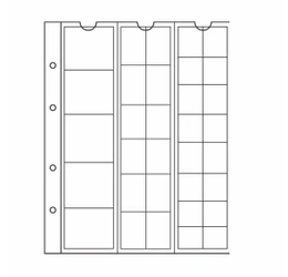 Filă de album cu diam. de 34,25 şi 17mm