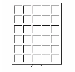 Tavă pt. păstrarea mon., 30 x 38x38 mm, locaşuri pătrate 