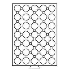 Tavă pt. păstrarea mon., 30 x O 26 mm, locaşuri rotunde 