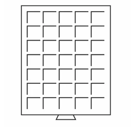 Tavă pt. păstrarea mon., 35 x 35x35 mm, locaşuri pătrate 