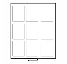 Tavă pt. păstrarea mon., 9 x 86x54 mm, locaşuri pătrate