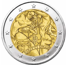 Drepturile Omului, 2 euro, Italia, 2008