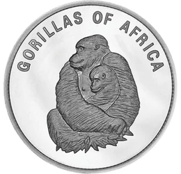 „Gorile în ceaţă” , 1000 şilingi, Uganda, 2002-2003