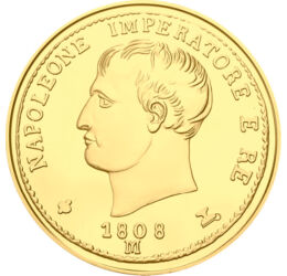 20 lire, Napoleon I, repl.,1808 Italia