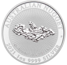 Pepită gigantică de aur, 1 dolar, argint, Australia, 2021