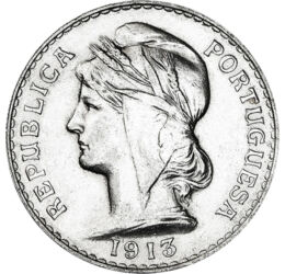  50 centavo, Femeie Ag, 1912-1916, Portugalia
