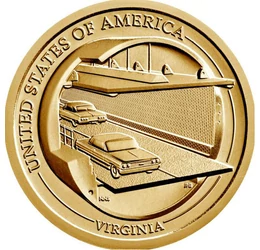 1 dolar, Podul-Tunel Chesapeake Bay, cupru, nichel, 8,1 g, SUA, 2021