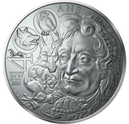 10 euro, Jean de La Fontaine, animale, , argint de 333/1000, 17 g, Franţa, 2021