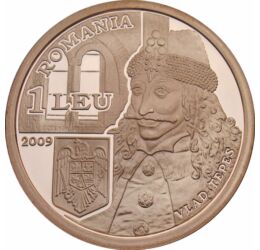  1 leu, Vlad Ţepeş, Buc. 550 ani,2009, România