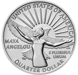 25 cenţi, Maya Angelau, , cupru, nichel, 5,67 g, SUA, 2022