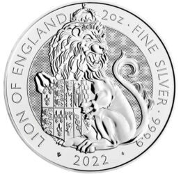 5 lire, Ilustraţie de leu, , greutate, argint de 999,9/1000, 62,2 g, Marea Britanie, 2022