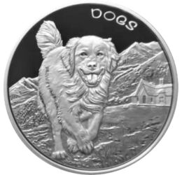 50 cenţi, Ilustraţie câine, argint de 999/1000, 31,1 g, Insulele Fiji, 2022