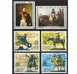 Set de timbre cu Napoleon I, 2x10, 13, 30, 65, 75 centavo, Cuba, 1981-2001