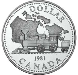  1 dolar, "Calea ferată", Ag., 1981, Canada