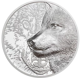 Lupul, adorat în mitologie, 500 togrog, argint, Mongolia, 2021