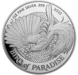 1 kina, Pasărea paradisului, , argint de 999/1000, 31,1 g, Papua Noua Guinee, 2022