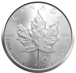 5 dolari, Frunză de arţar, greutate, argint de 999,9/1000, 31,1 g, Canada, 2002-2021
